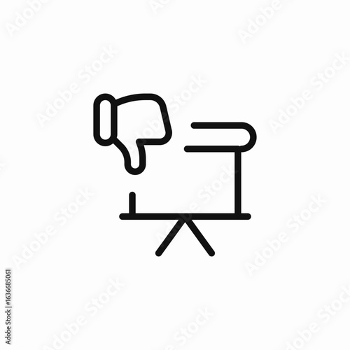 dislike presentation with thumbs down icon sign vector