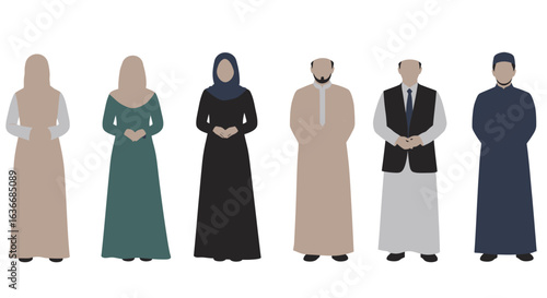 Muslim people in modern modest fashion