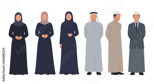 Muslim people in modern modest fashion