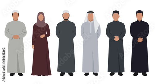 Muslim people in modern modest fashion