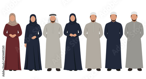 Muslim people in modern modest fashion