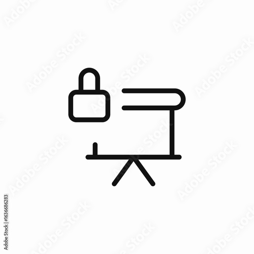 lock presentation board icon sign vector