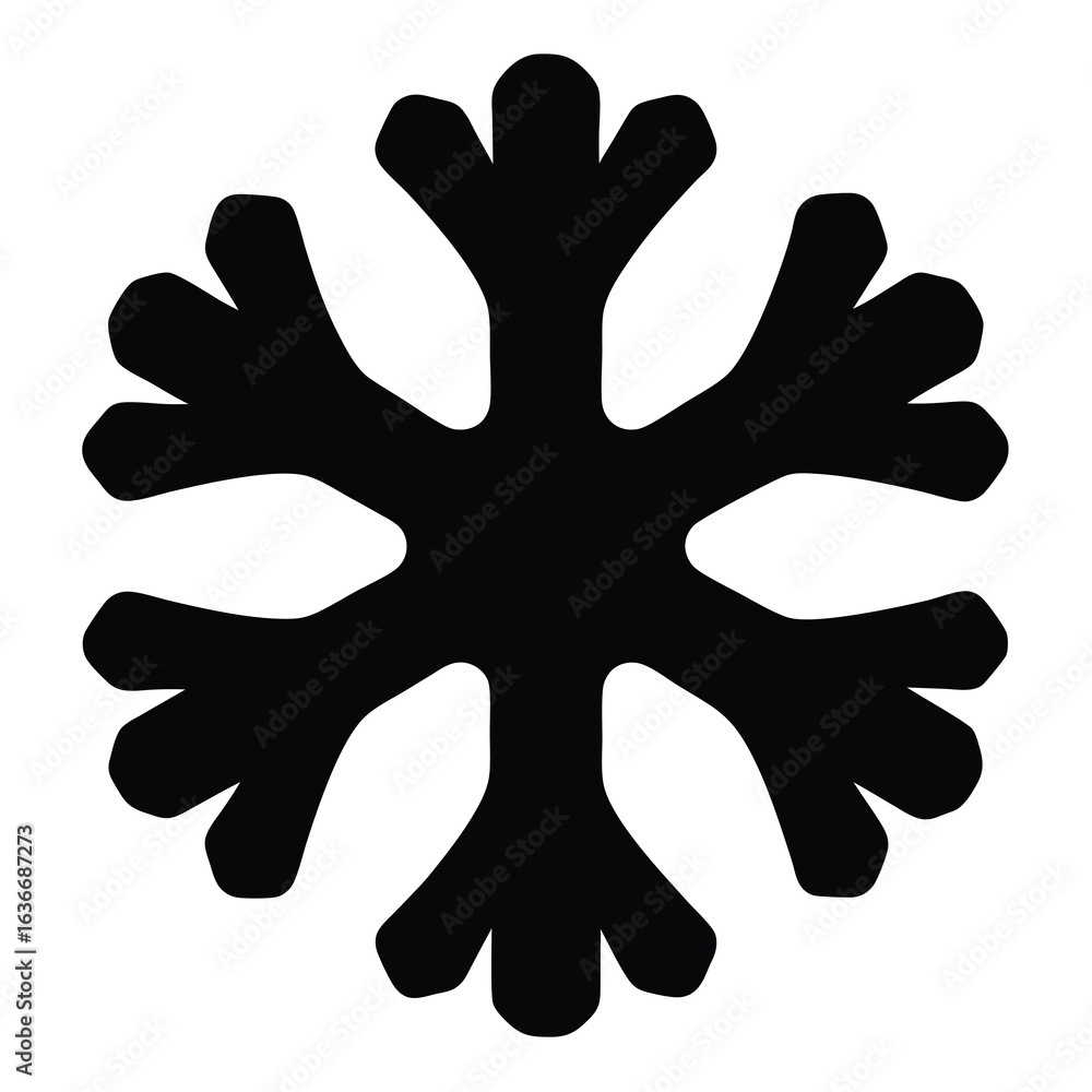 Obraz premium vector snowflake icon with irregular symmetrical shape on a white background