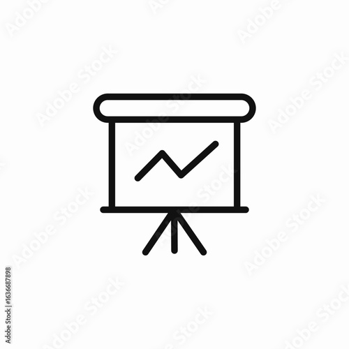 presentation screen with chart icon sign vector