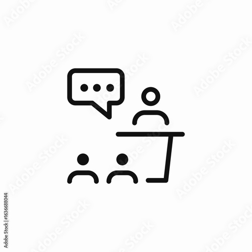 presentation with feedback icon sign vector