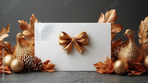 Elegant Thanksgiving gift card with golden accents