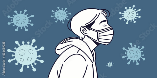 Stay safe with a mask during a pandemic for your health and wellness, protect yourself from germs