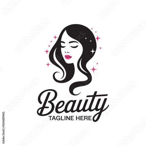 Modern and minimalist vector and abstract logo Unique beauty salon logo