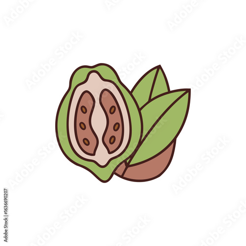 A nopal-cactus vegetable icon colored outline vector illustration.