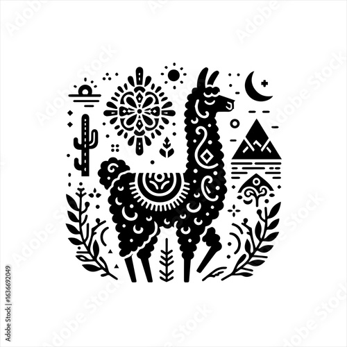 Llama with desert elements