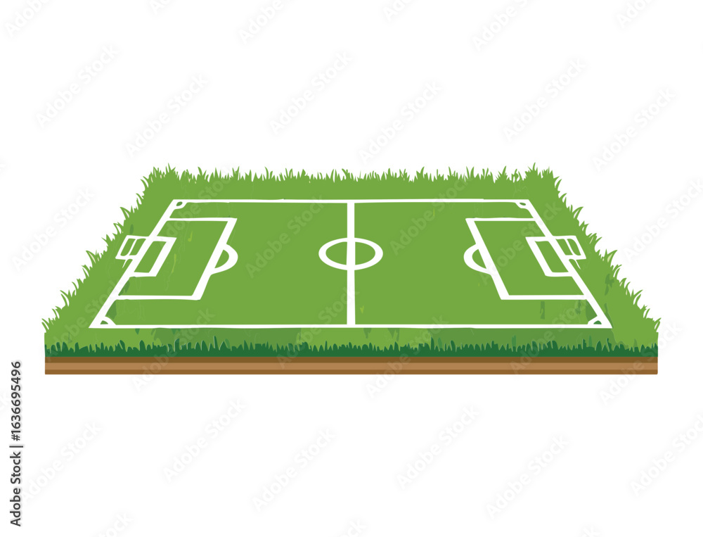 Obraz premium Soccer Football Field with White Lines