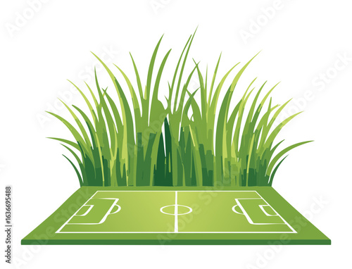 Green Grass Bush on a Sports Field