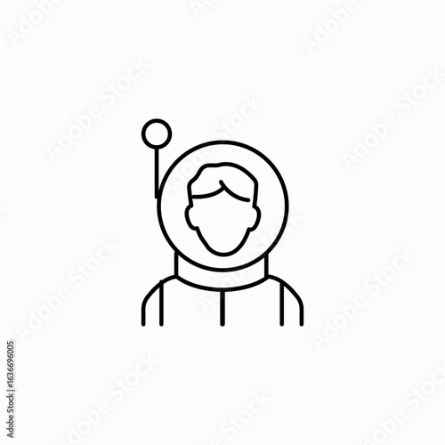 astronaut helmet person icon sign vector