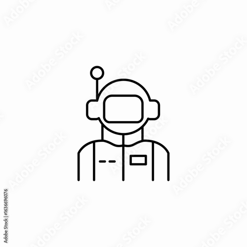 astronaut in spacesuit icon sign vector