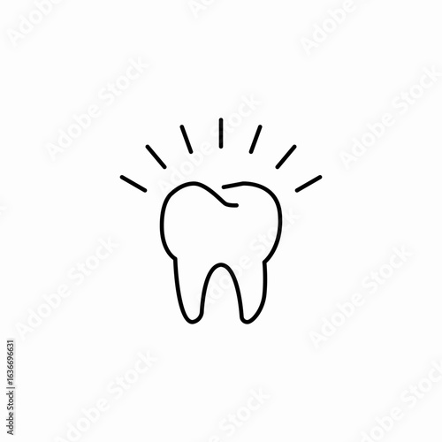 clean glowing tooth icon sign vector