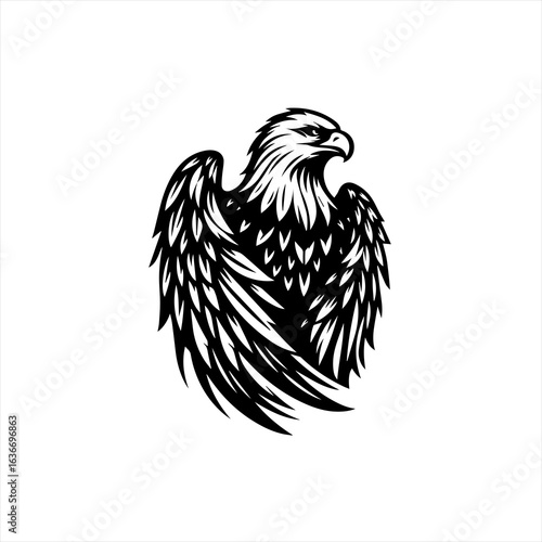 Majestic eagle with spread wings