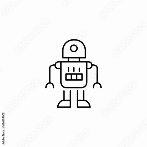 humanoid robot figure icon sign vector