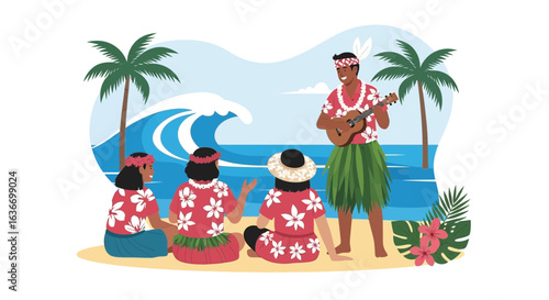 Celebrating Aloha: A Beachside Hula Performance and Ukulele Serenade in Hawaii