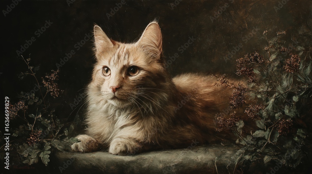 Obraz premium Ginger cat portrait art