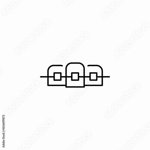 orthodontic braces multiple icon sign vector