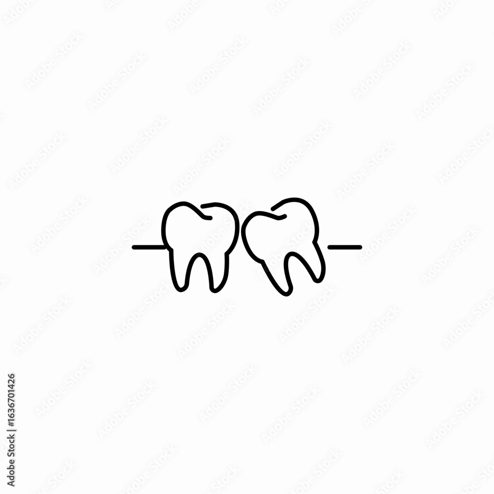 Obraz premium teeth alignment check icon sign vector