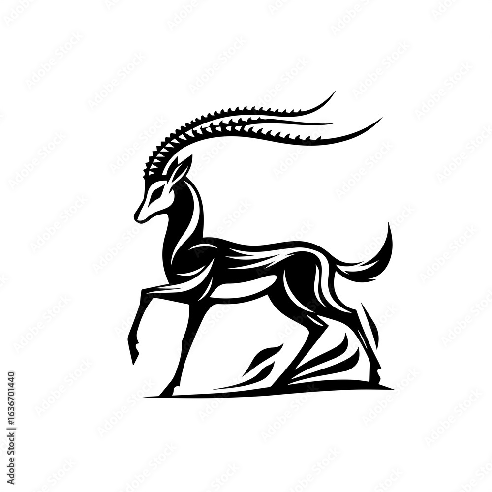 Fototapeta premium Gazelle running isolated on white background