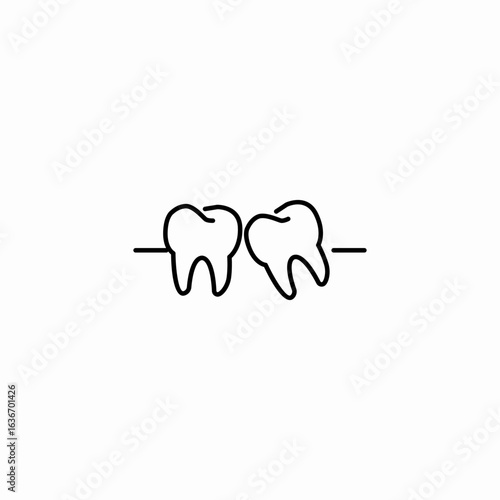 teeth alignment check icon sign vector