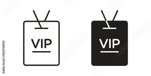 VIP neck tag icon symbol, sign, logo or emblems. silhouette. EPS 10.