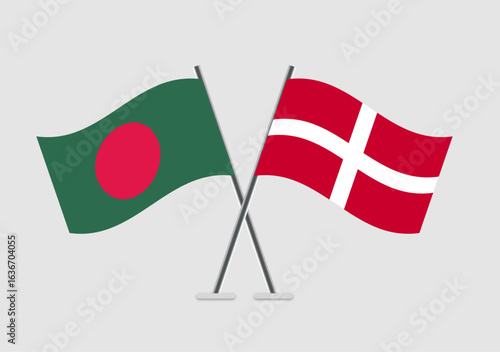 Bangladesh and Sovereign Military Order of Malta vector flags symbolizing international bond