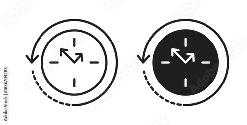 Rewind time icon symbol, sign, logo or emblems. silhouette. EPS 10.