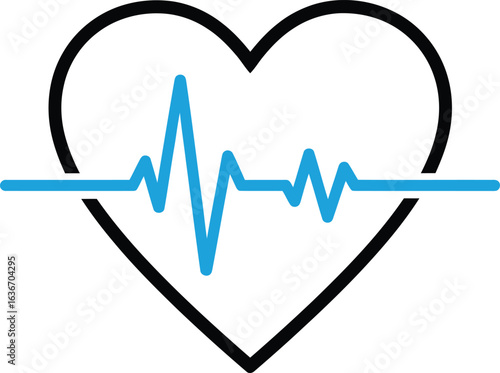 Vector illustration of a heart with a heartbeat line. An ECG symbol representing health, cardiology, and love. Ideal for medical websites, wellness apps, and healthcare designs.