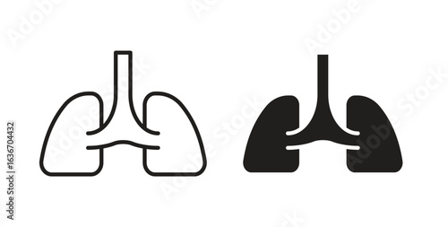 Lung icon symbol, sign, logo or emblems. silhouette. EPS 10.
