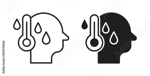 Fever icon symbol, sign, logo or emblems. silhouette. EPS 10.