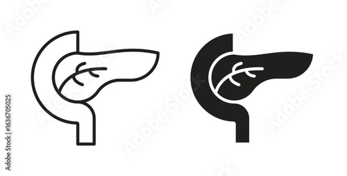 pancreas icon symbol, sign, logo or emblems. silhouette. EPS 10.