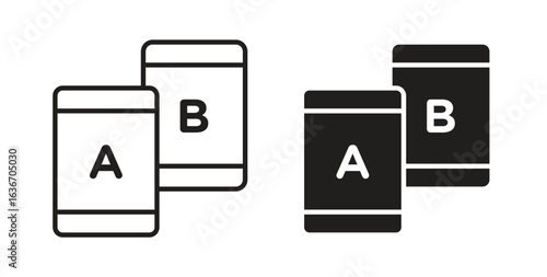 A B testing icon symbol, sign, logo or emblems. silhouette. EPS 10.