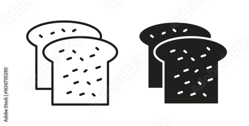 White bread icon symbol, sign, logo or emblems. silhouette. EPS 10.