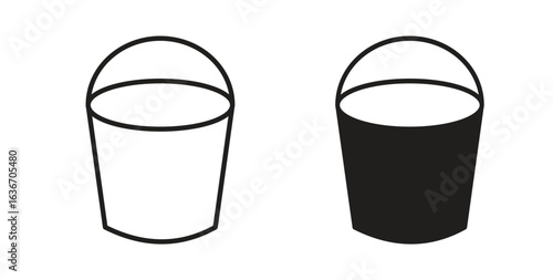 Water bucket icon symbol, sign, logo or emblems. silhouette. EPS 10.