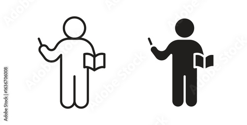 Teaching icon symbol, sign, logo or emblems. silhouette. EPS 10.