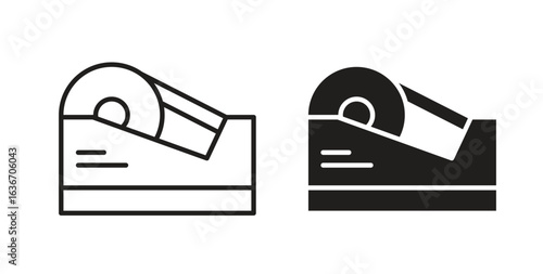 Tape dispenser icon symbol, sign, logo or emblems. silhouette. EPS 10.