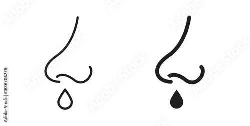 Stuffy nose icon symbol, sign, logo or emblems. silhouette. EPS 10.