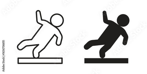 Slippery floor icon symbol, sign, logo or emblems. silhouette. EPS 10.