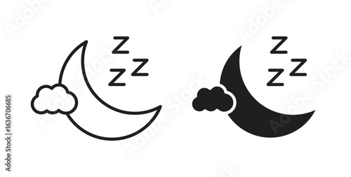 Sleep icon symbol, sign, logo or emblems. silhouette. EPS 10.