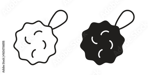 Shower sponge ball icon symbol, sign, logo or emblems. silhouette. EPS 10.