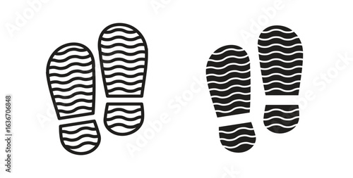 Shoe print icon symbol, sign, logo or emblems. silhouette. EPS 10.