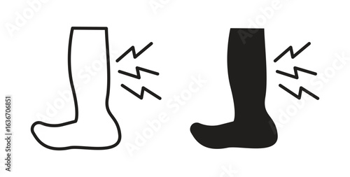Shin pain icon symbol, sign, logo or emblems. silhouette. EPS 10.