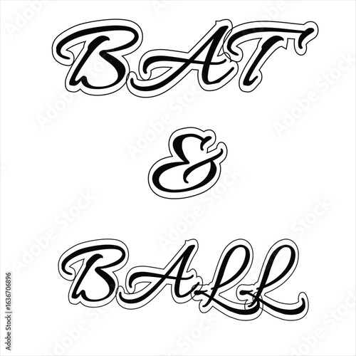 The letter Bat & Ball  illustrated with background