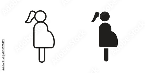 Pregnant woman icon symbol, sign, logo or emblems. silhouette. EPS 10.