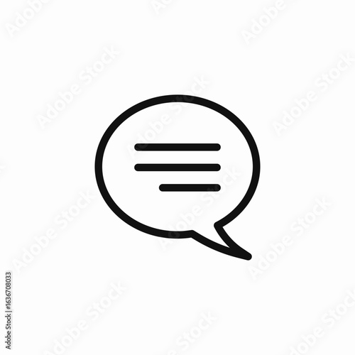 chat bubble with lines icon sign vector
