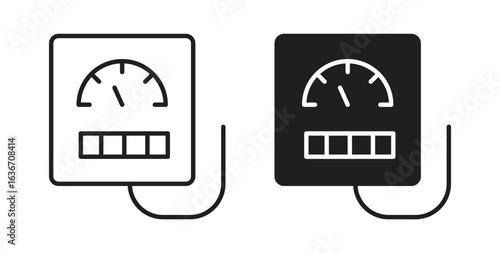 Meter icon symbol, sign, logo or emblems. silhouette. EPS 10.