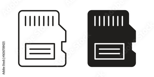 Memory card icon symbol, sign, logo or emblems. silhouette. EPS 10.